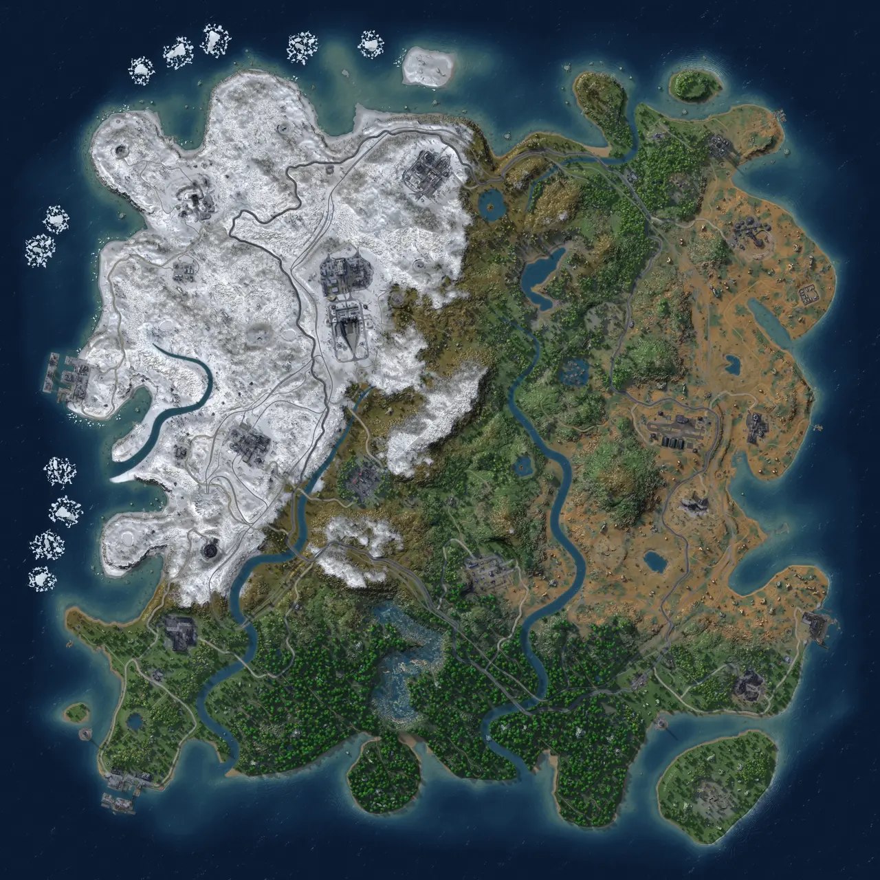 Rust Map: Procedural Map, Size: 4500, Seed: 6974352, 19 Monuments