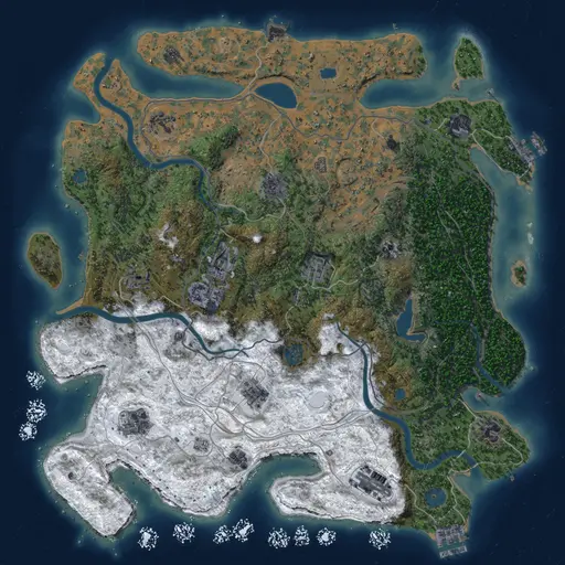 Thumbnail Rust Map: Procedural Map, Size: 4250, Seed: 2147483647, 19 Monuments