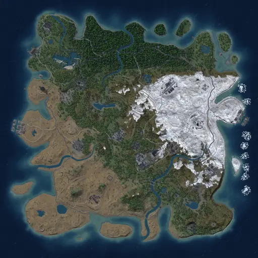 Thumbnail Rust Map: Procedural Map, Size: 4500, Seed: 1337, 19 Monuments