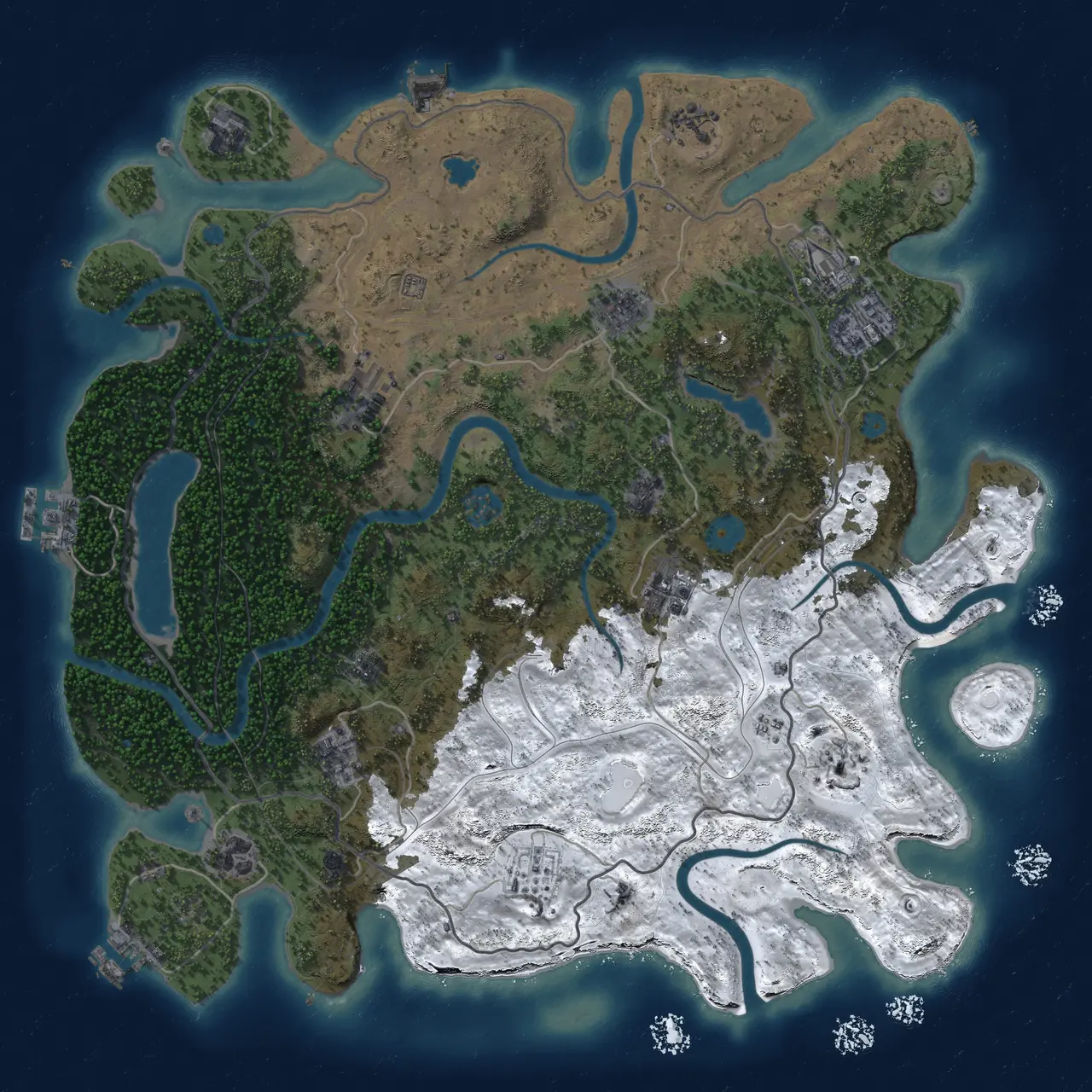Rust Map: Procedural Map, Size: 4250, Seed: 330014502, 19 Monuments