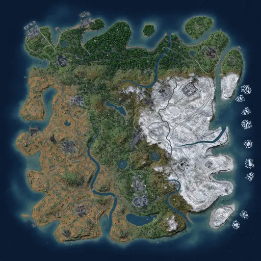 Thumbnail Rust Map: Procedural Map, Size: 4250, Seed: 1041315044, 18 Monuments