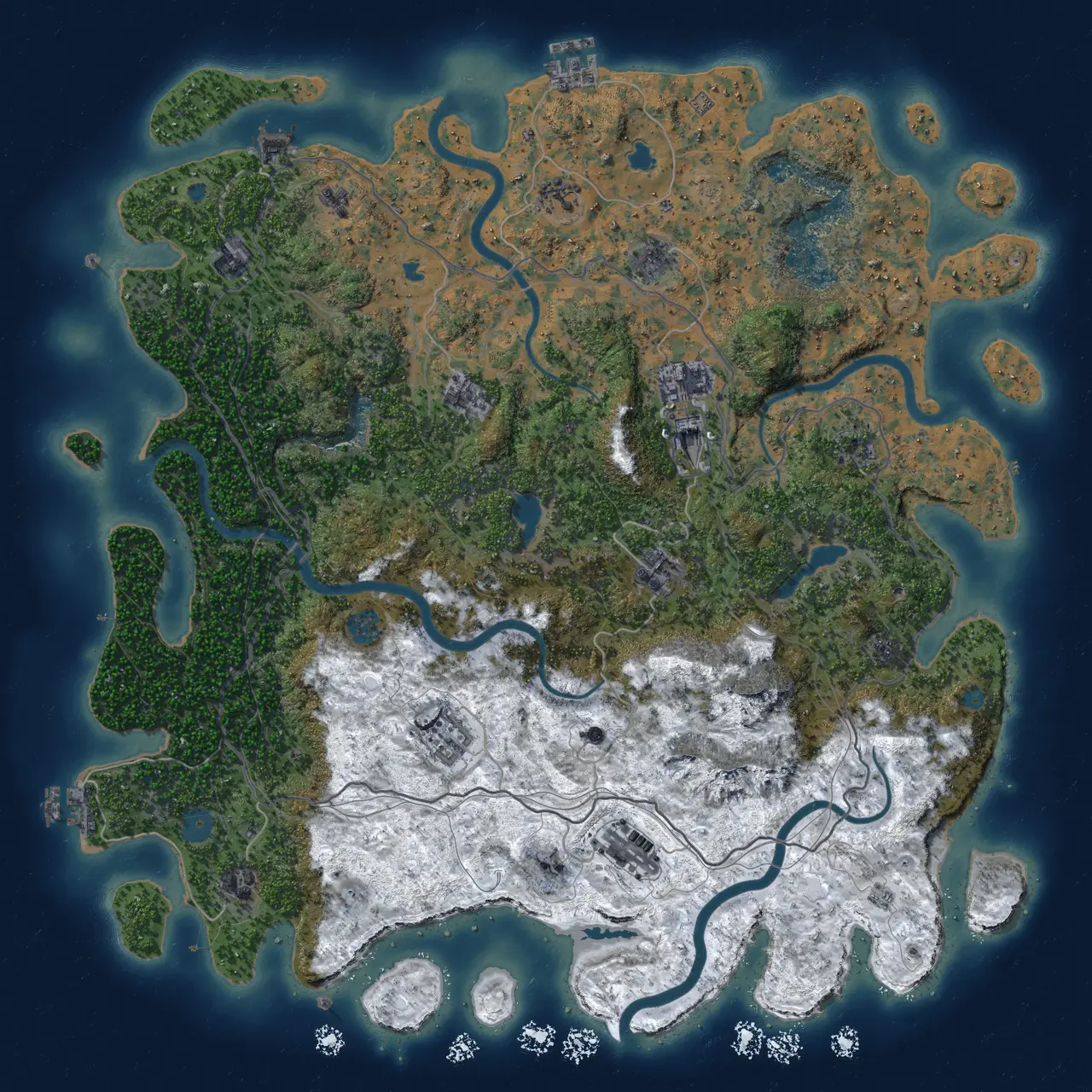 Rust Map: Procedural Map, Size: 5000, Seed: 86329953, 19 Monuments