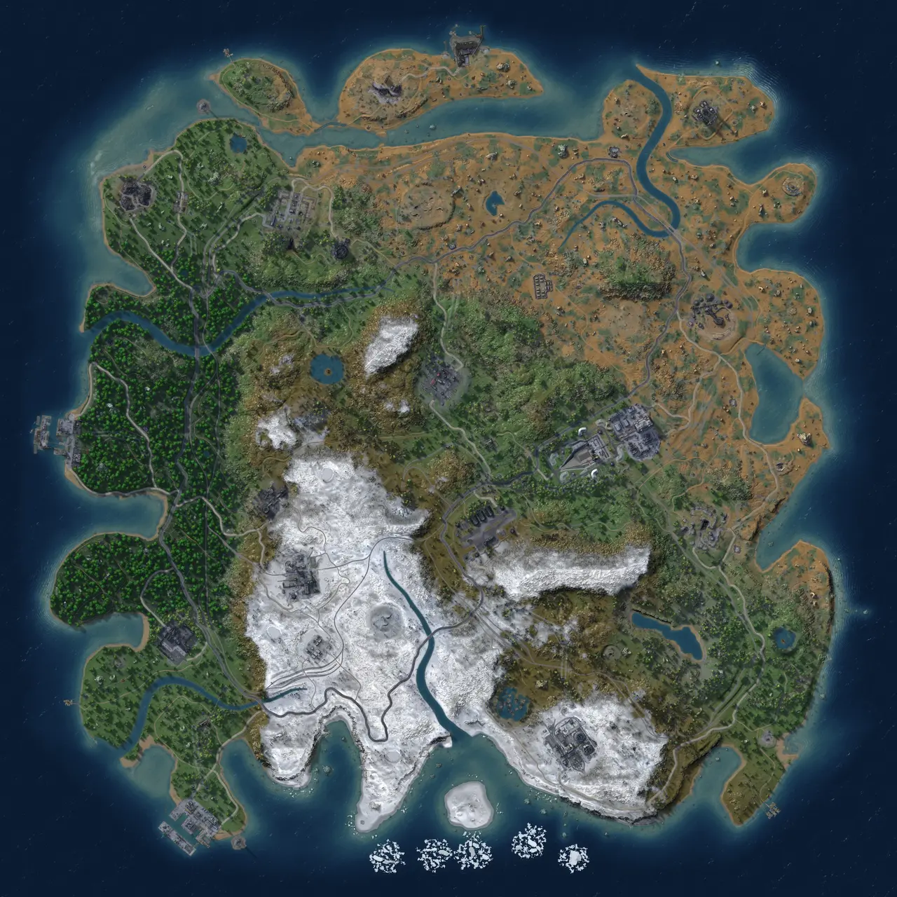 Rust Map: Procedural Map, Size: 4250, Seed: 2693, 19 Monuments