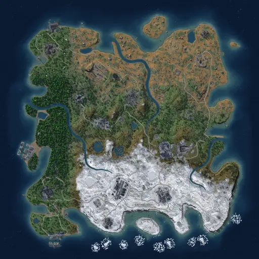 Thumbnail Rust Map: Procedural Map, Size: 3850, Seed: 1212824008, 18 Monuments