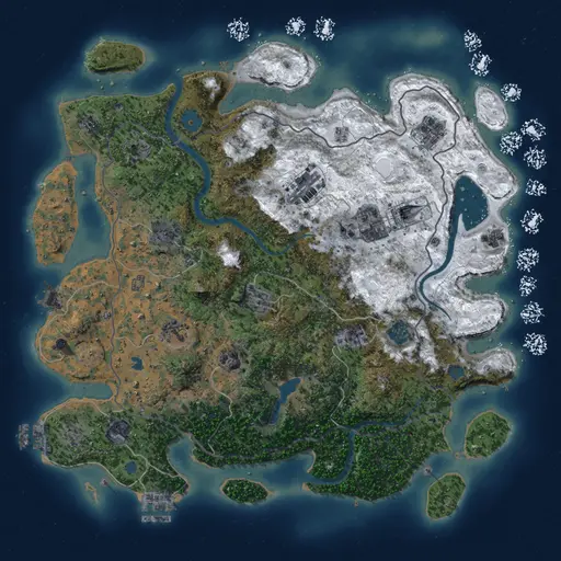 Thumbnail Rust Map: Procedural Map, Size: 4000, Seed: 1234567890, 19 Monuments