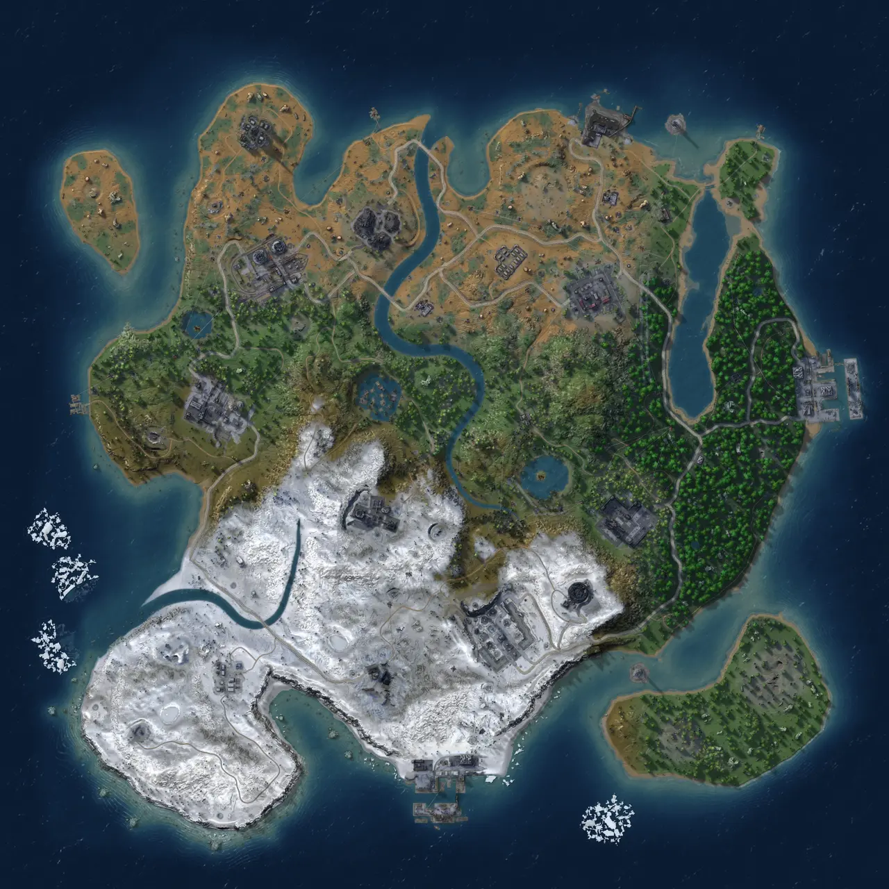 Rust Map: Procedural Map, Size: 3000, Seed: 2147483647, 15 Monuments