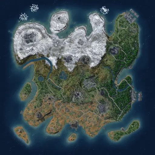 Thumbnail Rust Map: Procedural Map, Size: 3000, Seed: 17762077, 15 Monuments