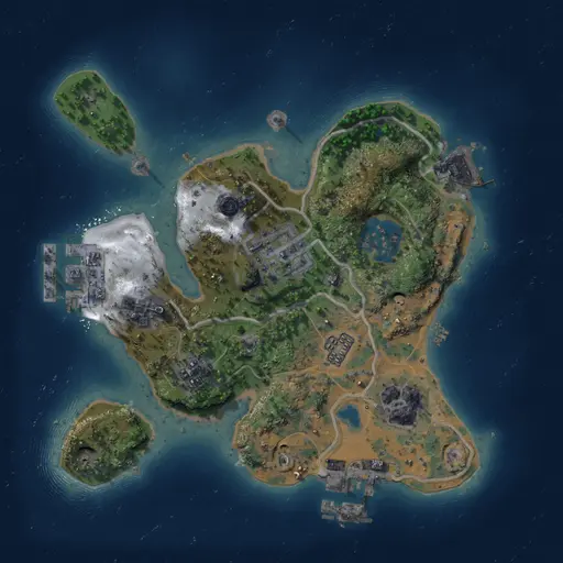 Thumbnail Rust Map: Procedural Map, Size: 2000, Seed: 1234567, 11 Monuments