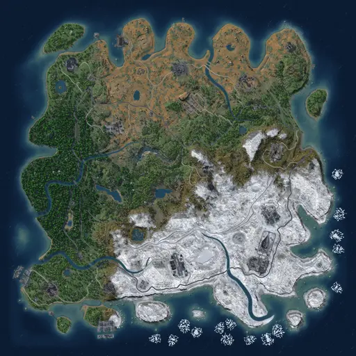 Thumbnail Rust Map: Procedural Map, Size: 4500, Seed: 481981, 19 Monuments