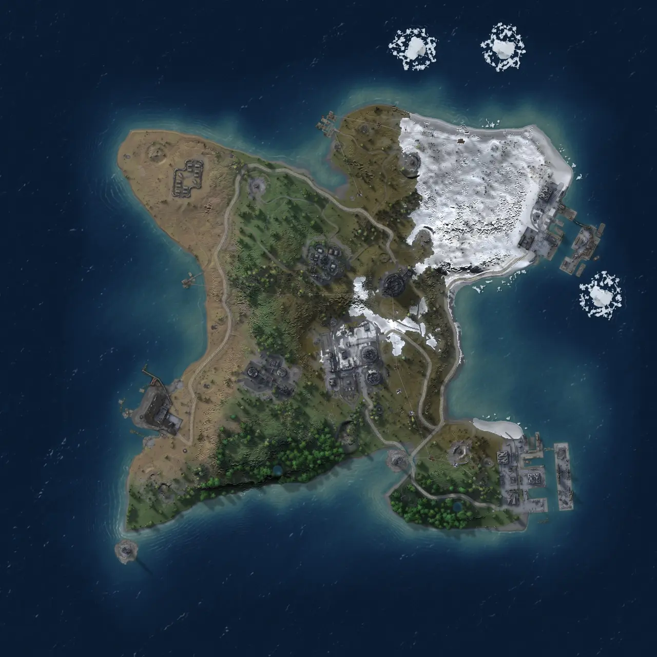 Rust Map: Procedural Map, Size: 2000, Seed: 168135187, 9 Monuments