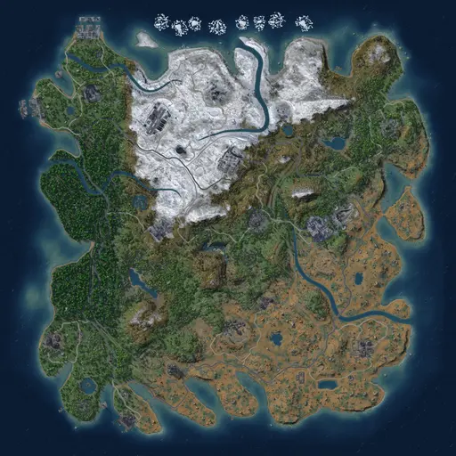 Thumbnail Rust Map: Procedural Map, Size: 4500, Seed: 1673229444, 18 Monuments