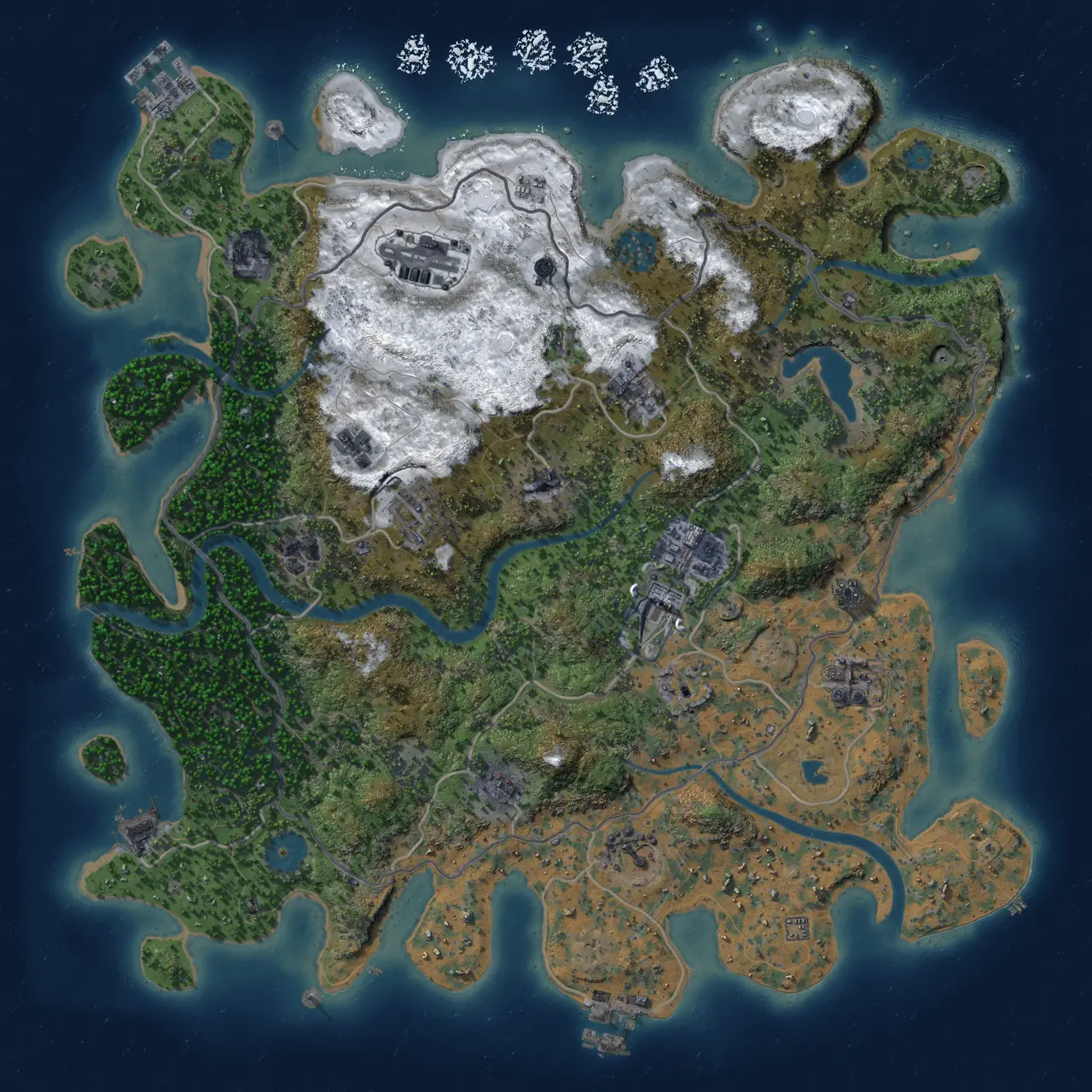 Rust Map: Procedural Map, Size: 4000, Seed: 1014, 19 Monuments