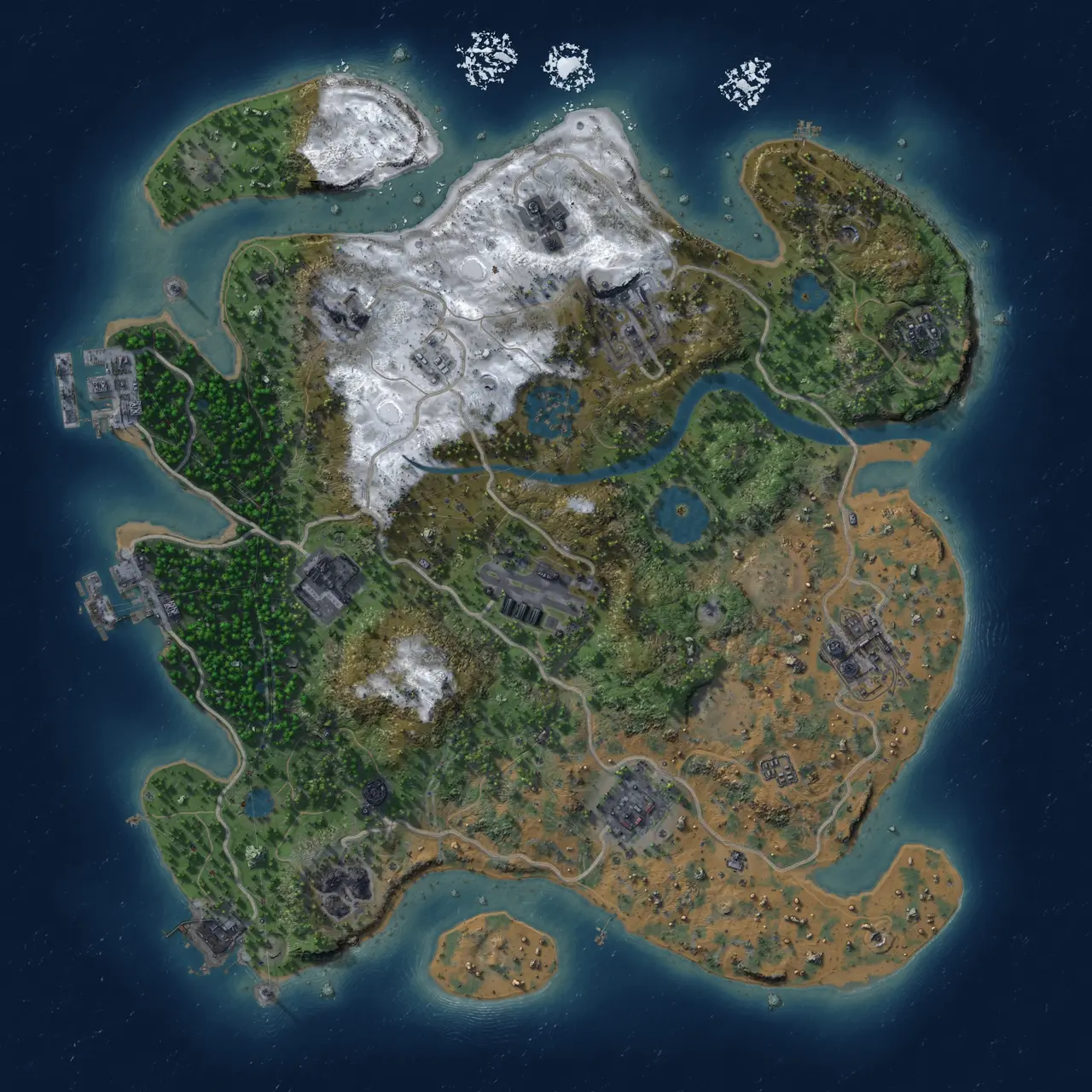 Rust Map: Procedural Map, Size: 3000, Seed: 1614537442, 15 Monuments