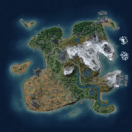 Thumbnail Rust Map: Procedural Map, Size: 2500, Seed: 1337, 11 Monuments
