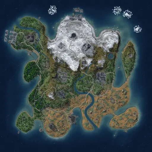 Thumbnail Rust Map: Procedural Map, Size: 2750, Seed: 1, 12 Monuments