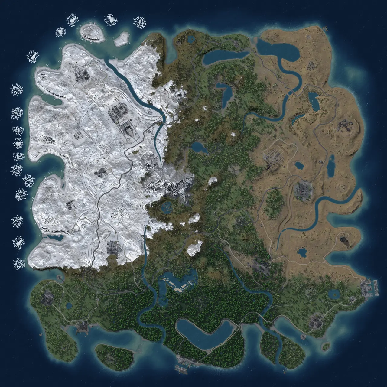 Rust Map: Procedural Map, Size: 5000, Seed: 105566556, 19 Monuments
