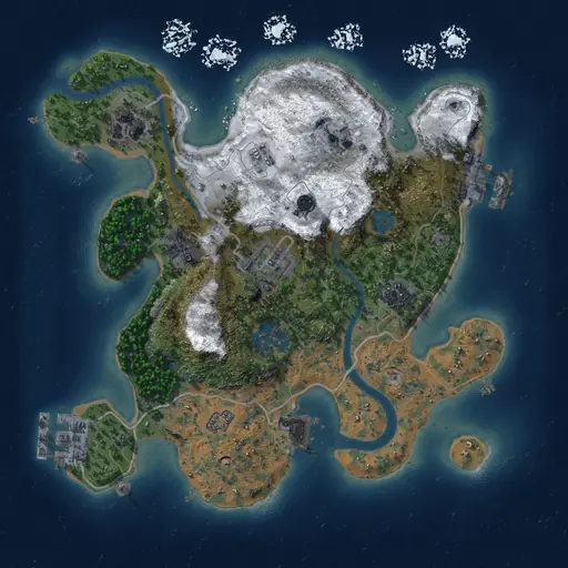 Thumbnail Rust Map: Procedural Map, Size: 2500, Seed: 1, 12 Monuments