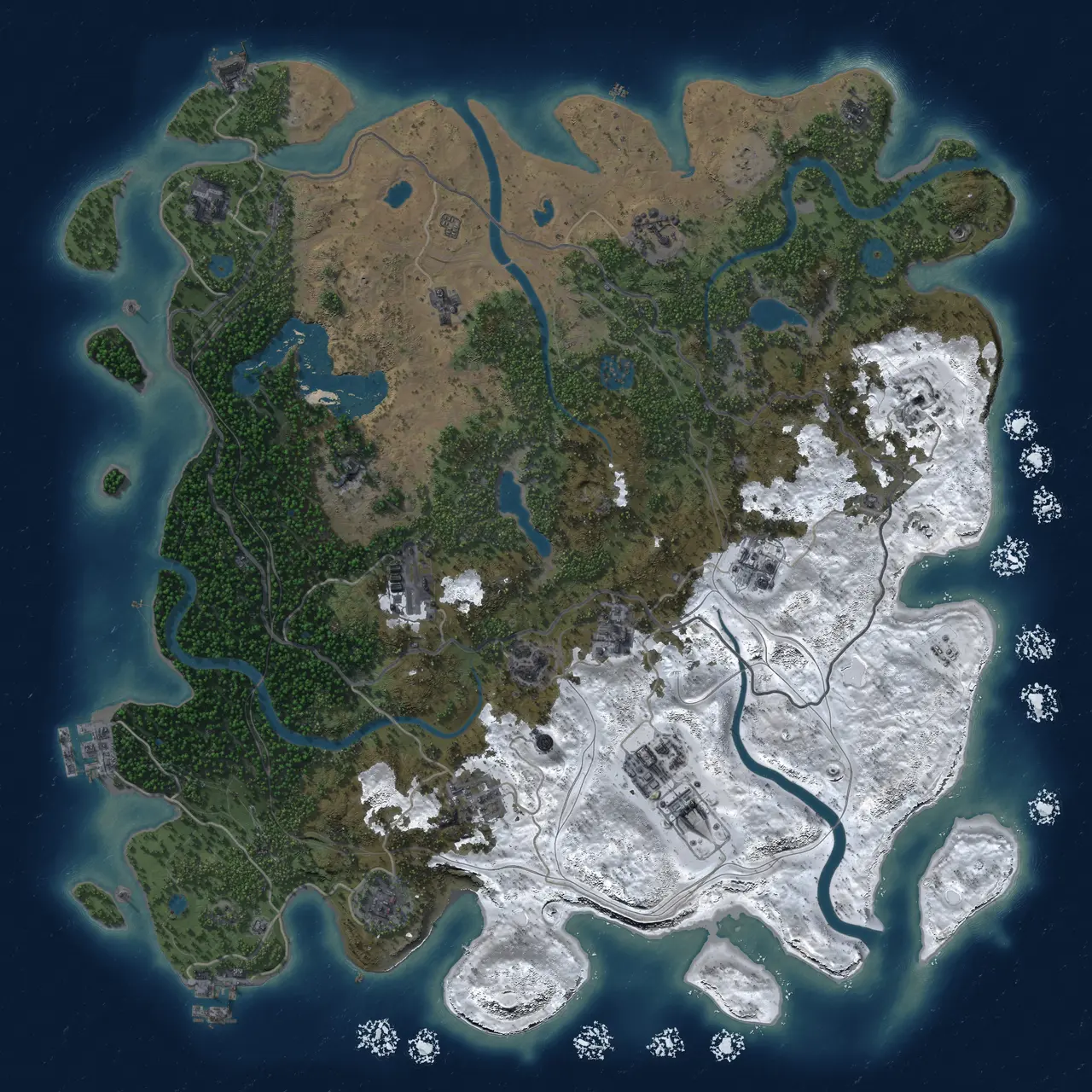 Rust Map: Procedural Map, Size: 4500, Seed: 85804905, 19 Monuments