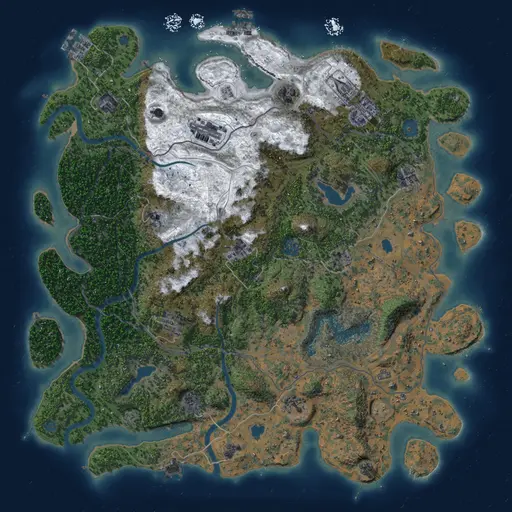 Thumbnail Rust Map: Procedural Map, Size: 4500, Seed: 1780255122, 19 Monuments