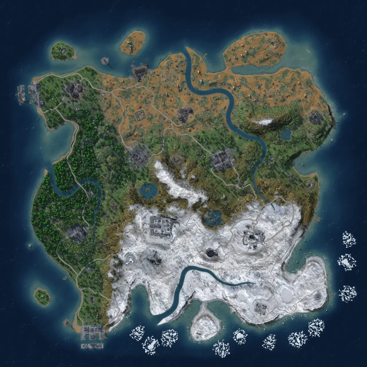 Rust Map: Procedural Map, Size: 3400, Seed: 50000, 15 Monuments