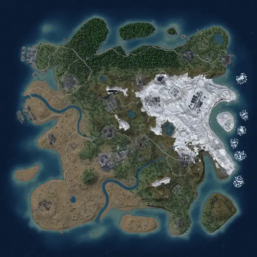 Thumbnail Rust Map: Procedural Map, Size: 3750, Seed: 1337, 19 Monuments