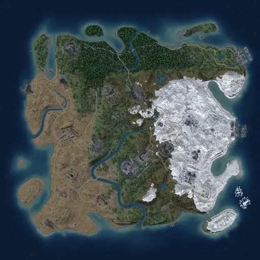 Thumbnail Rust Map: Procedural Map, Size: 3750, Seed: 89346548, 19 Monuments
