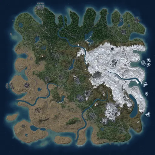 Thumbnail Rust Map: Procedural Map, Size: 5000, Seed: 1337, 19 Monuments