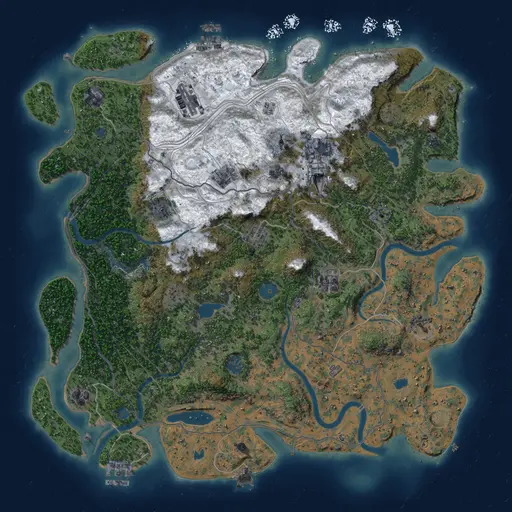 Thumbnail Rust Map: Procedural Map, Size: 4500, Seed: 276, 19 Monuments