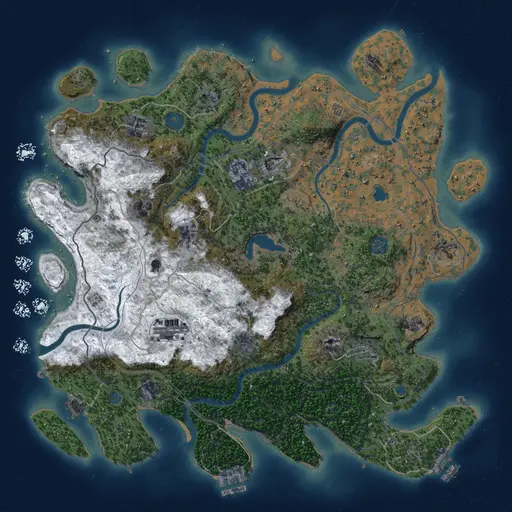Thumbnail Rust Map: Procedural Map, Size: 4250, Seed: 696614432, 19 Monuments