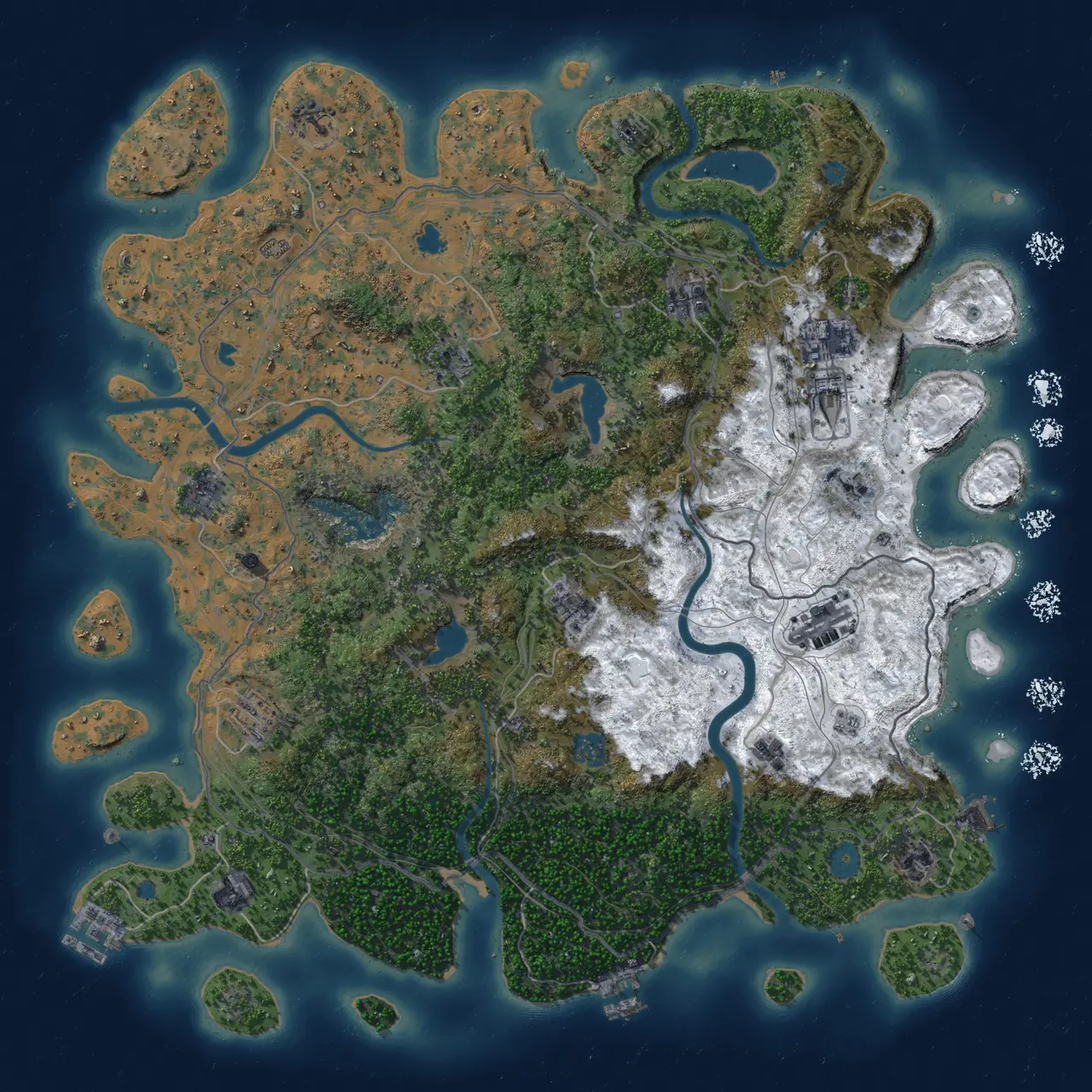 Rust Map: Procedural Map, Size: 4800, Seed: 2056159002, 19 Monuments
