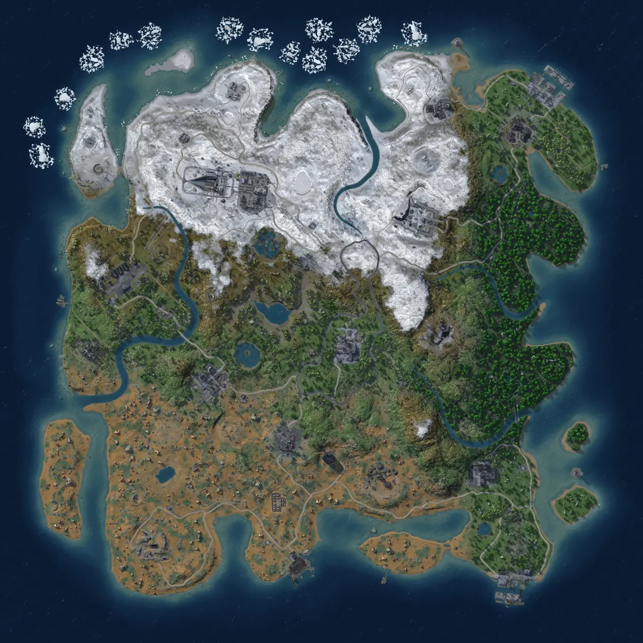 Rust Map: Procedural Map, Size: 4000, Seed: 514691913, 19 Monuments