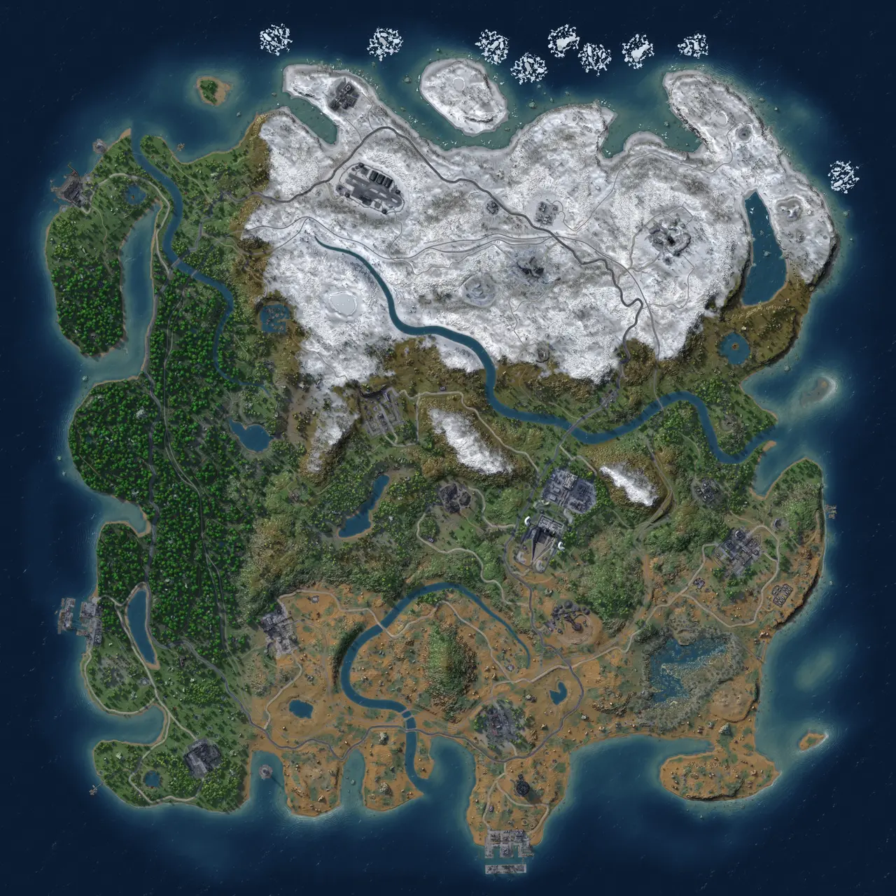 Rust Map: Procedural Map, Size: 4500, Seed: 24102026, 19 Monuments