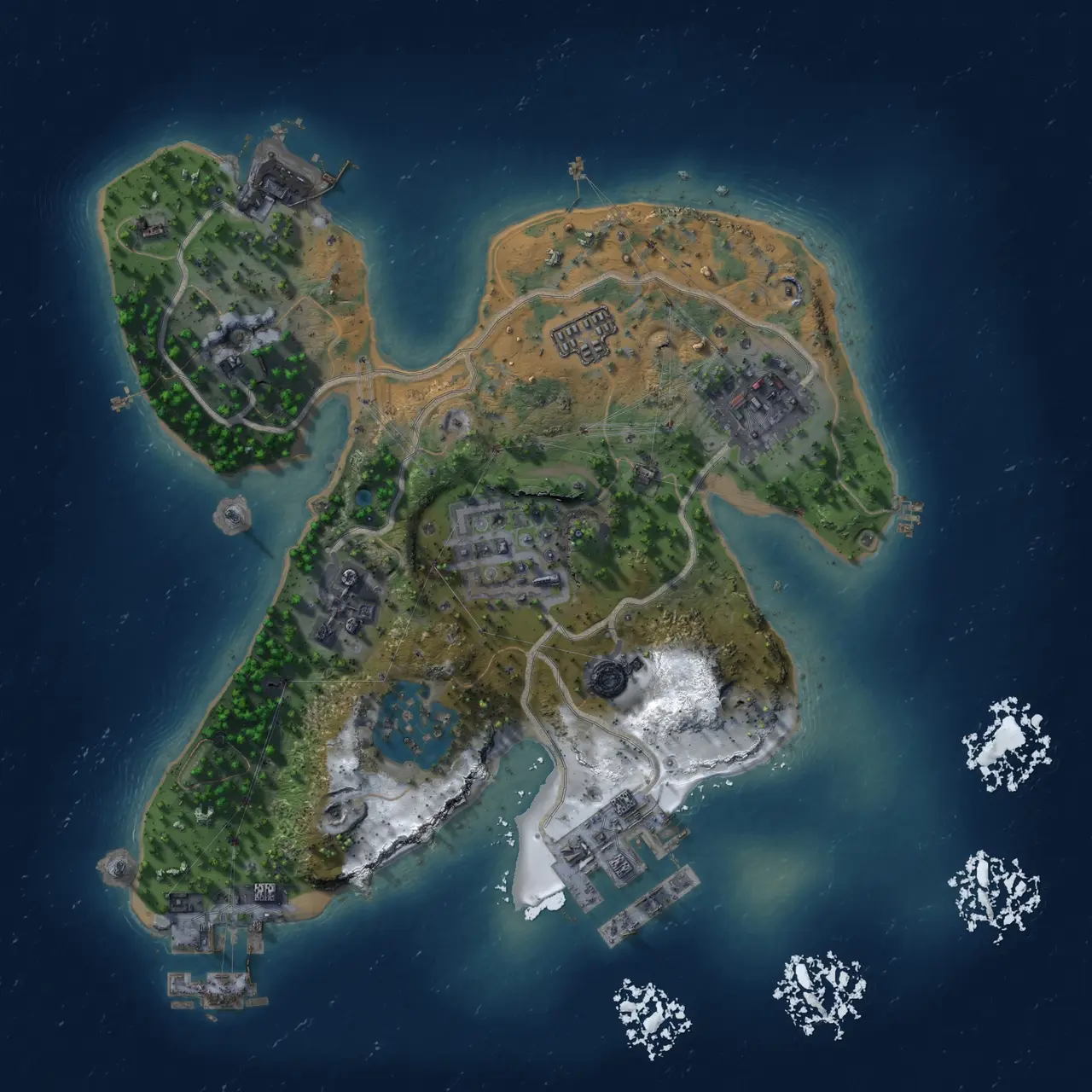 Rust Map: Procedural Map, Size: 2000, Seed: 67829486, 10 Monuments
