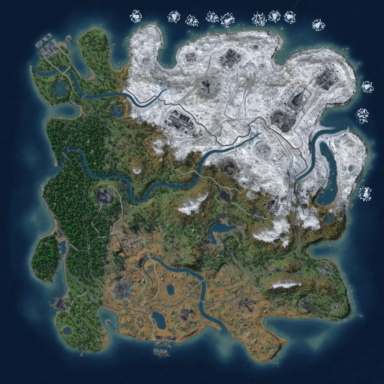 Rust Map: Procedural Map, Size: 4250, Seed: 99, 19 Monuments