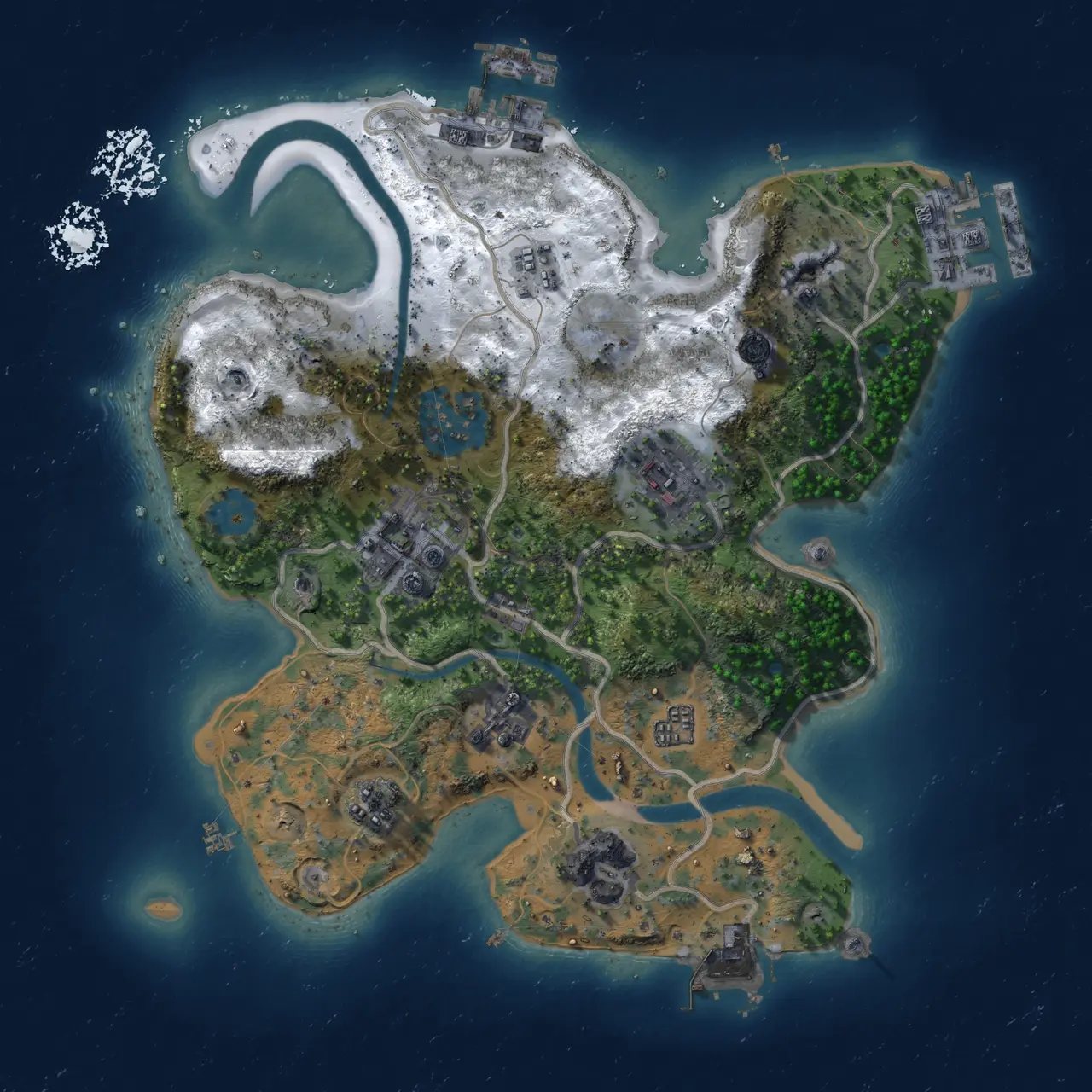 Rust Map: Procedural Map, Size: 2350, Seed: 87492680, 13 Monuments