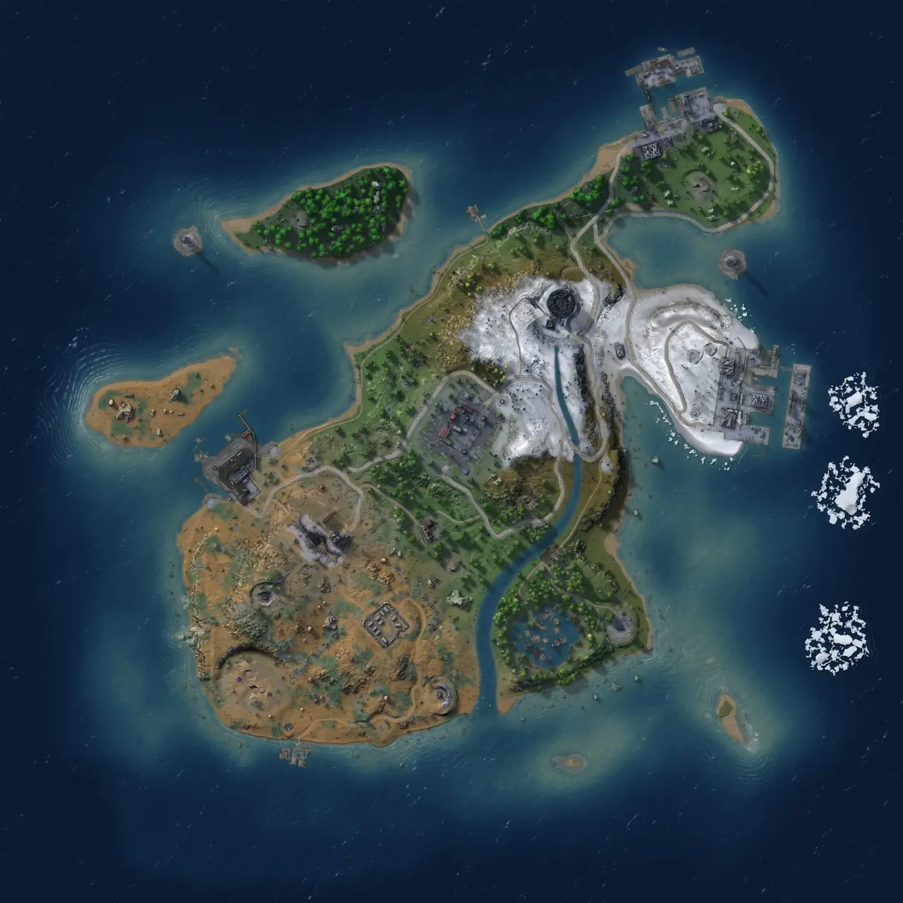 Rust Map: Procedural Map, Size: 2200, Seed: 1337, 8 Monuments