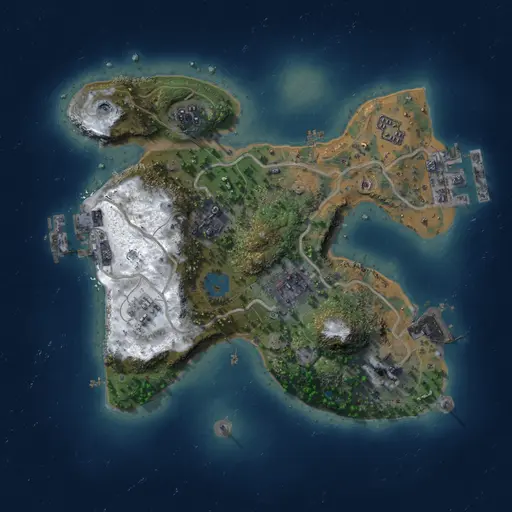 Thumbnail Rust Map: Procedural Map, Size: 2000, Seed: 123456, 9 Monuments
