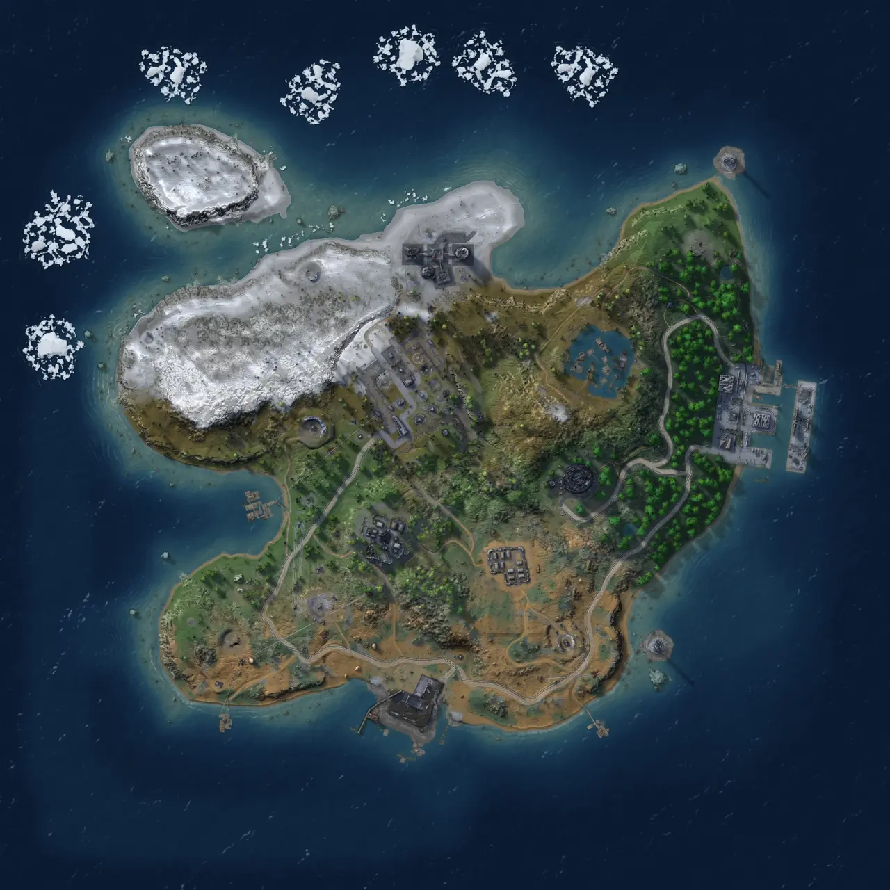 Rust Map: Procedural Map, Size: 2000, Seed: 648252, 9 Monuments