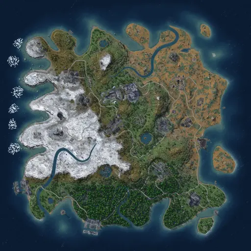 Thumbnail Rust Map: Procedural Map, Size: 3500, Seed: 123456, 17 Monuments