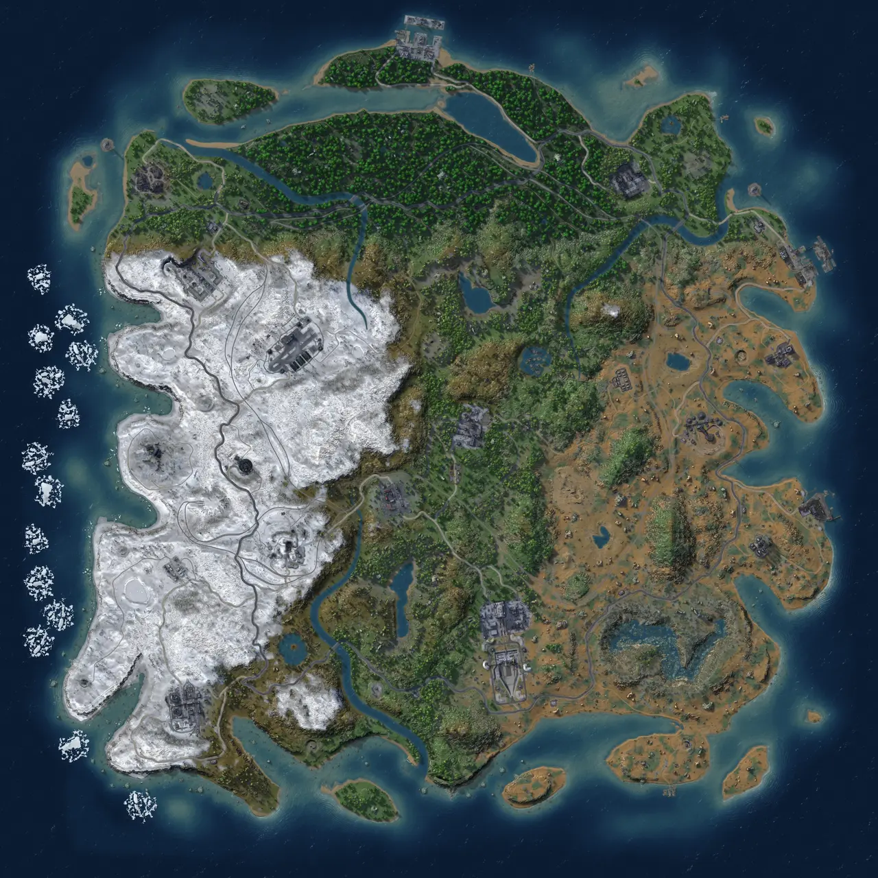 Rust Map: Procedural Map, Size: 4500, Seed: 877115, 19 Monuments