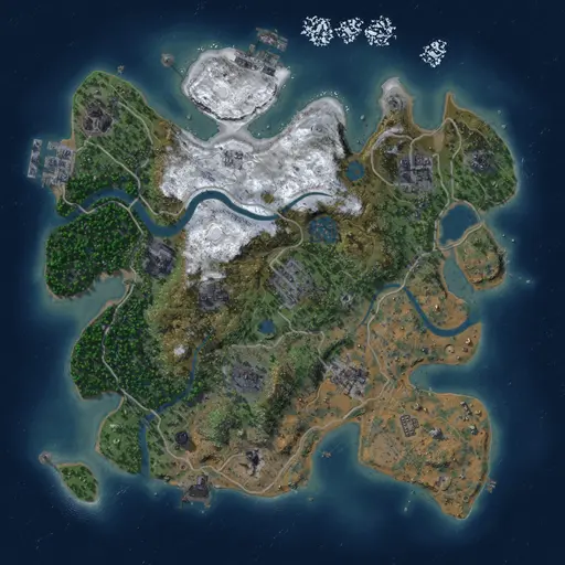 Thumbnail Rust Map: Procedural Map, Size: 3000, Seed: 921798635, 15 Monuments