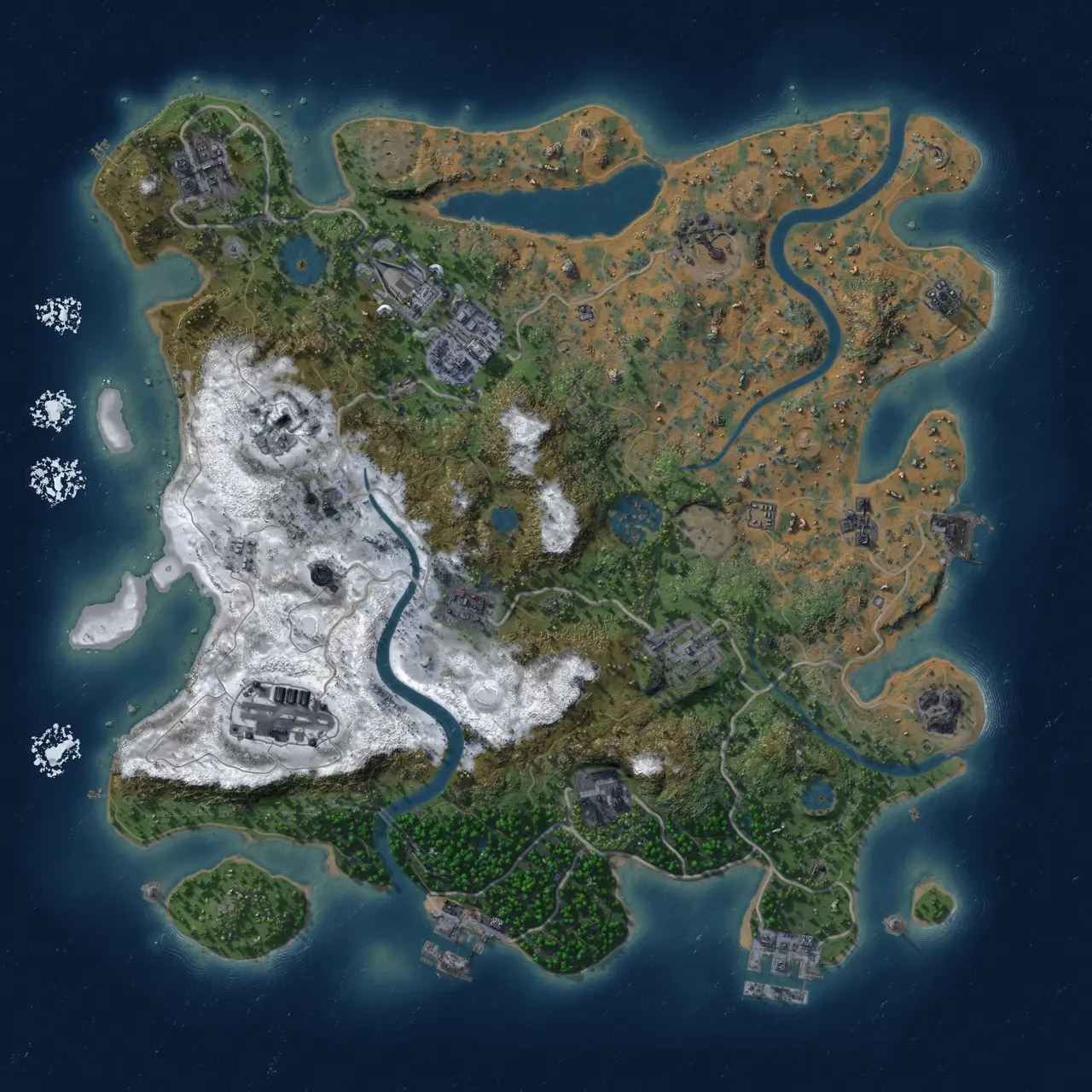 Rust Map: Procedural Map, Size: 3500, Seed: 2244, 18 Monuments