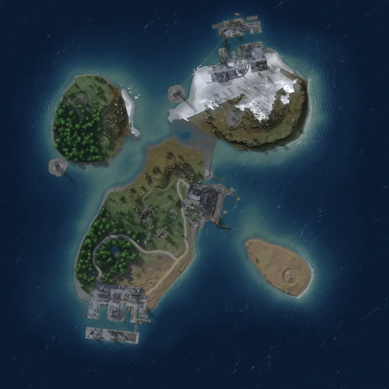 Rust Map: Procedural Map, Size: 1500, Seed: 664510293, 5 Monuments