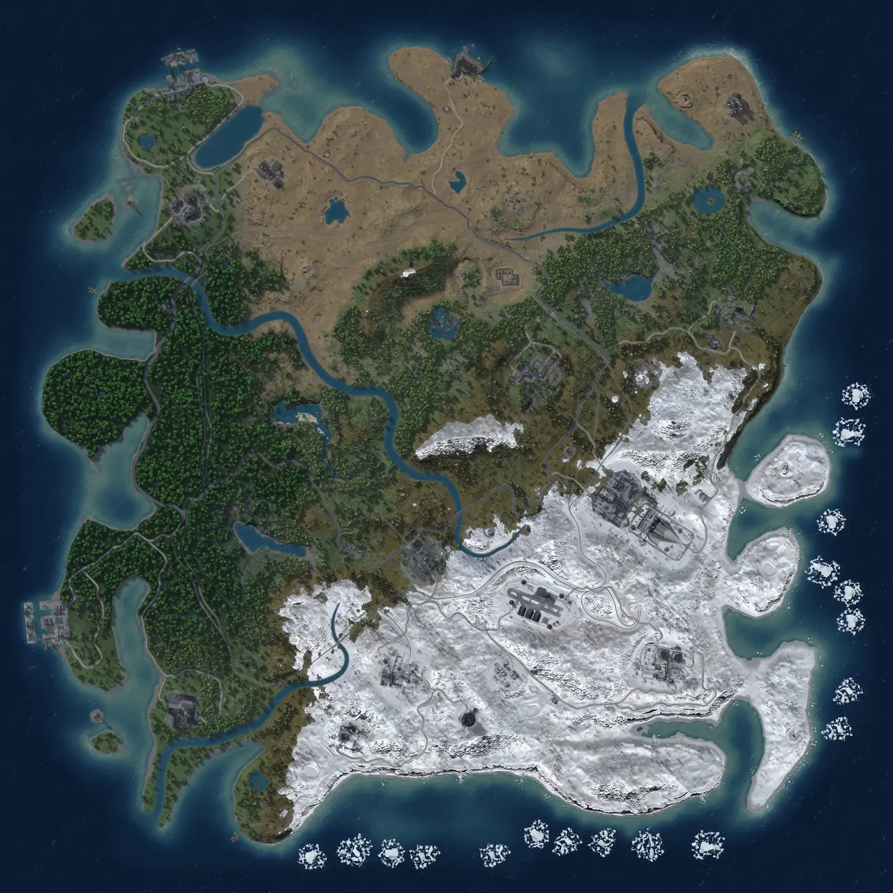 Rust Map: Procedural Map, Size: 4500, Seed: 126376084, 18 Monuments