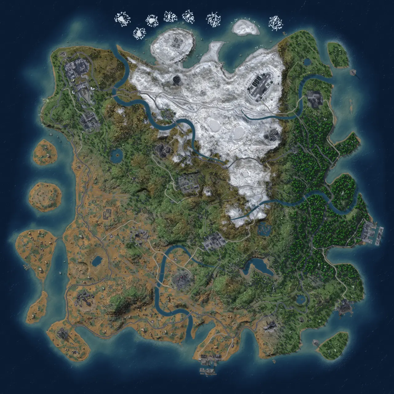 Rust Map: Procedural Map, Size: 4250, Seed: 1962350903, 19 Monuments