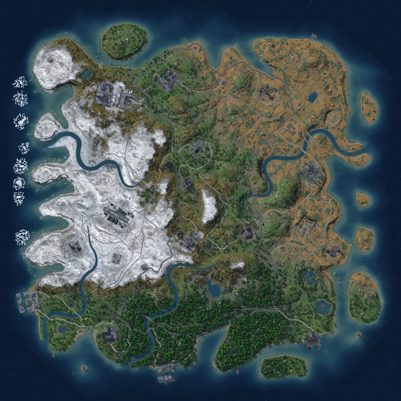 Rust Map: Procedural Map, Size: 4250, Seed: 123456, 19 Monuments