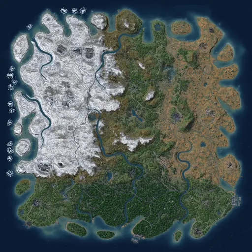 Thumbnail Rust Map: Procedural Map, Size: 6000, Seed: 981448696, 19 Monuments