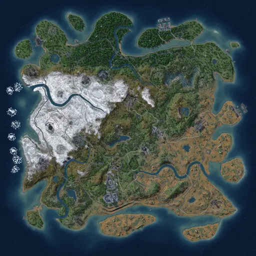 Thumbnail Rust Map: Procedural Map, Size: 4500, Seed: 2970056, 19 Monuments