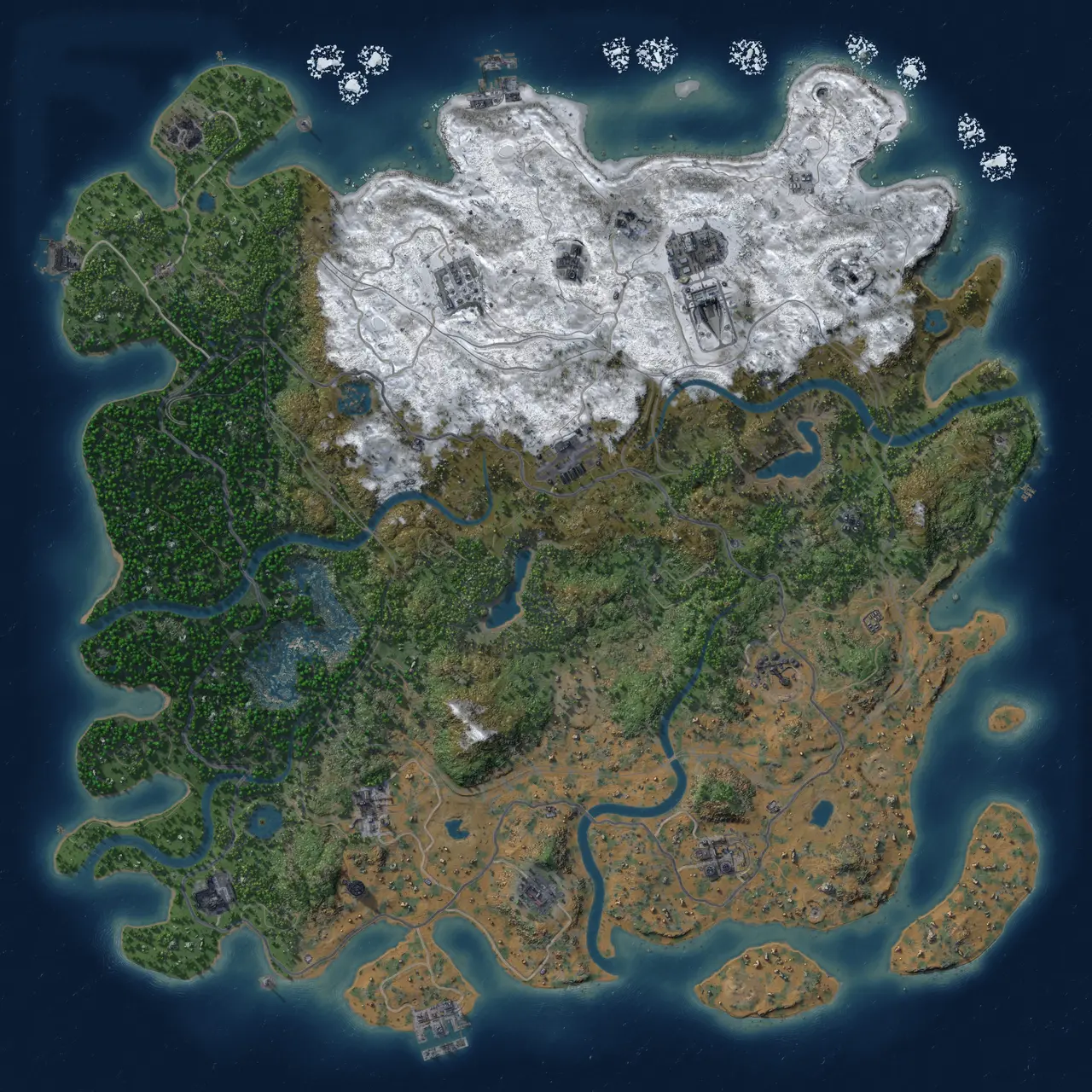 Rust Map: Procedural Map, Size: 4800, Seed: 857068156, 19 Monuments