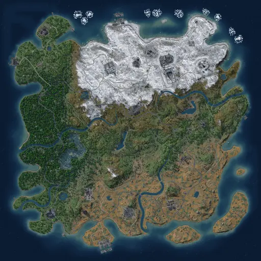 Thumbnail Rust Map: Procedural Map, Size: 4800, Seed: 857068156, 19 Monuments